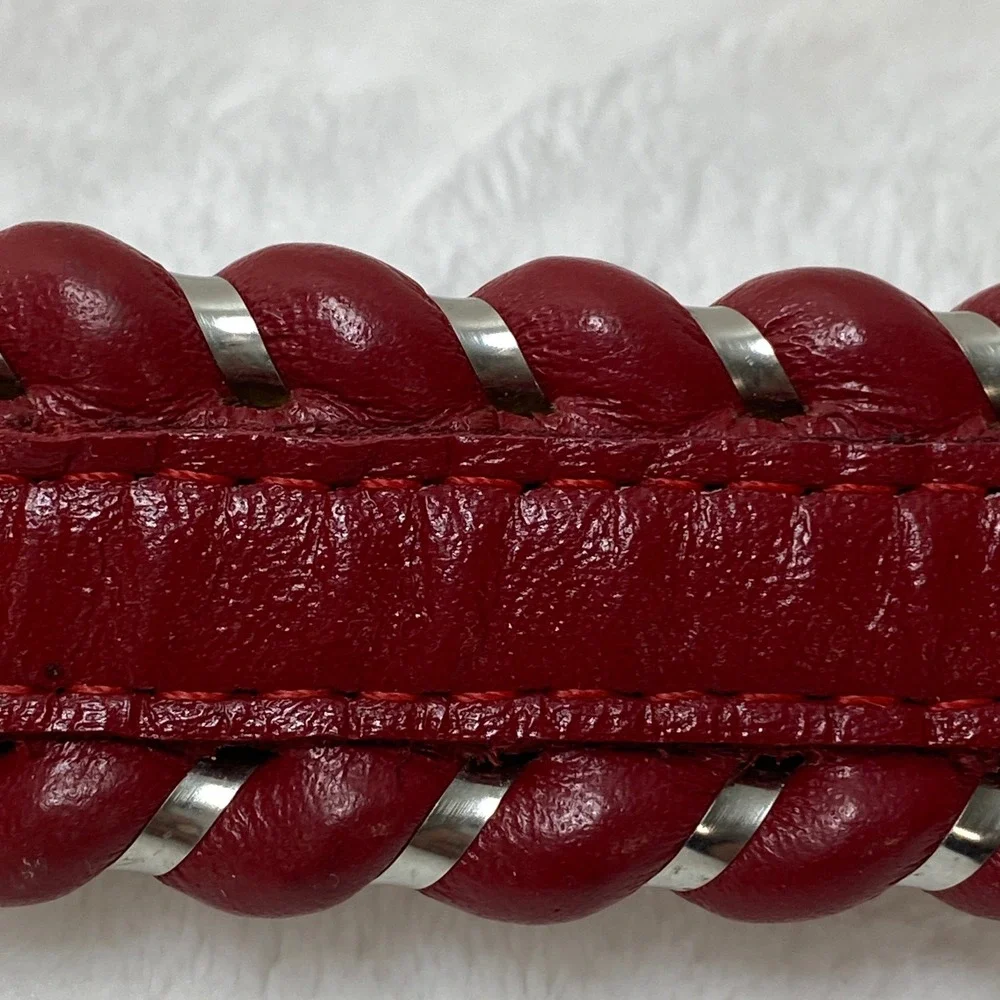 Justin Top‎ Grain Red Leather Braided Western Belt Cowgirl Rodeo